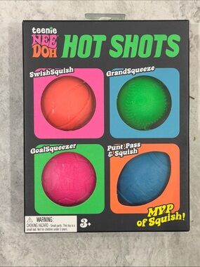 Hot Shots Kids Squish Toy Set - Green, Pink, Orange, Blue - sealed